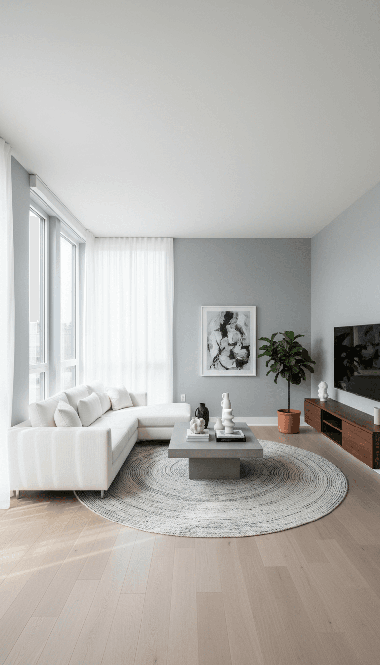 Freshly painted modern living room