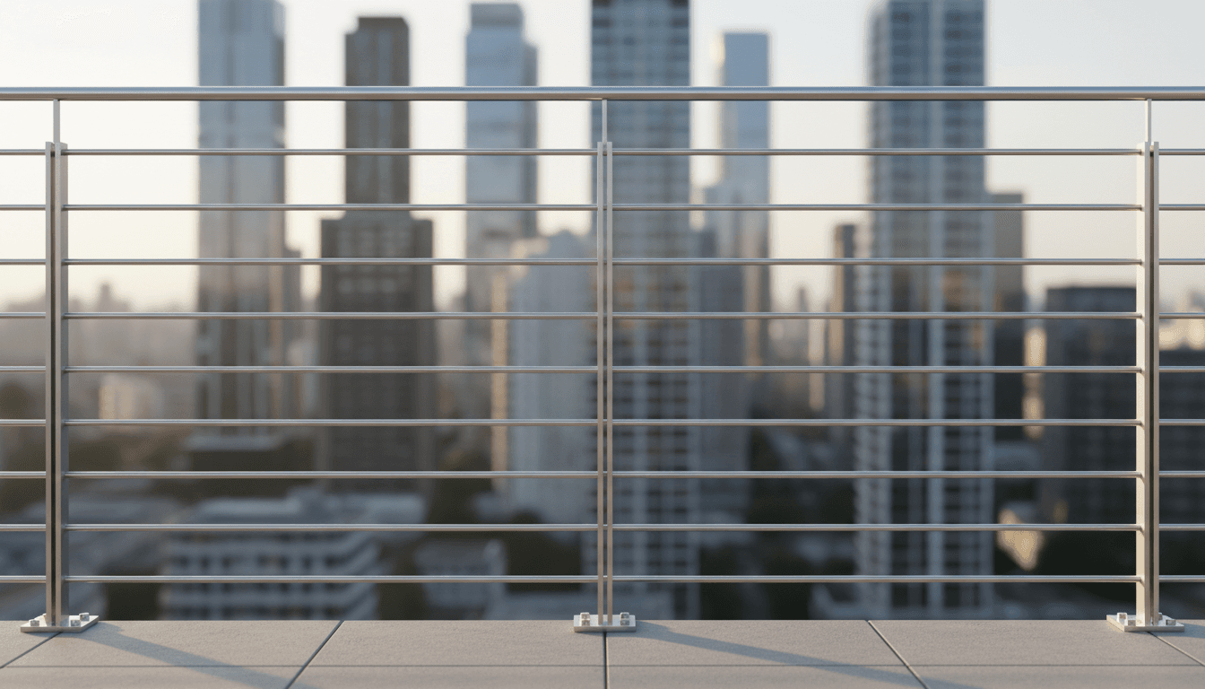 Glass balcony railing on a modern coastal home